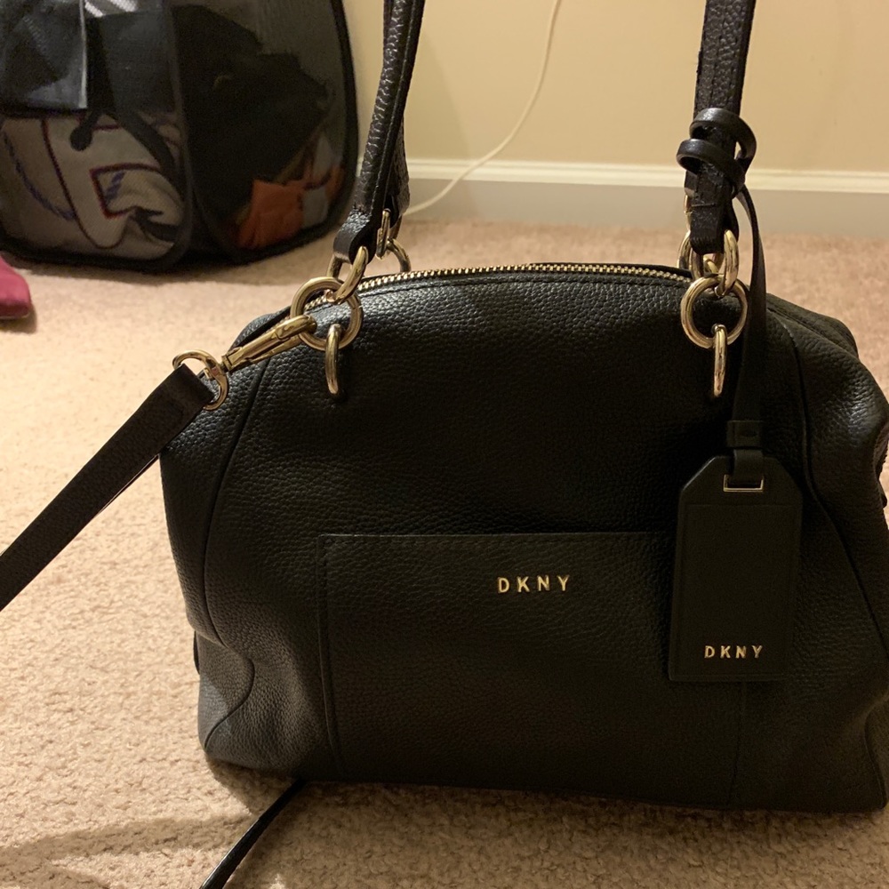 DKNY black leather Crossbody Bag